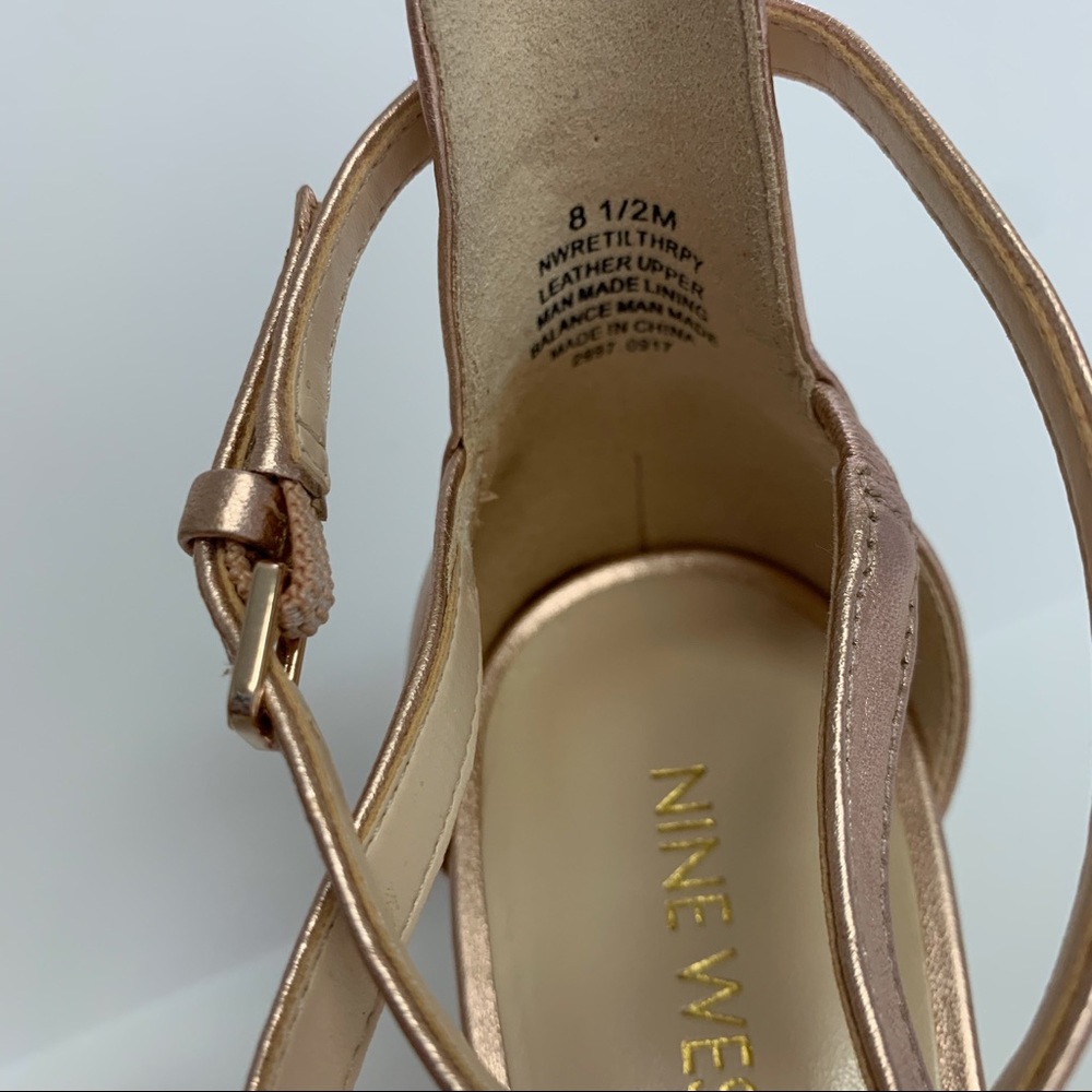 Nine West Rose gold Cross Strap Sandal 8.5 - Picture 6 of 7